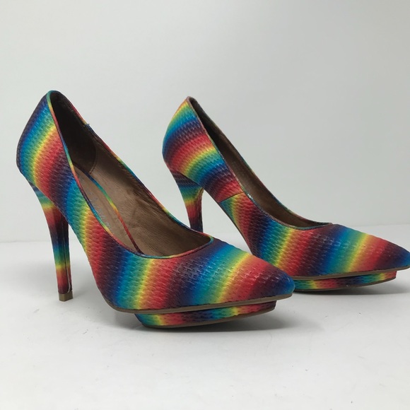 New Jeffrey Campbell Rainbow Heels Size 6.5M Pride - Picture 1 of 8